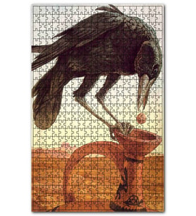 Cakapuzzle Kara Karganın Oyunu Görseli Puzzle Yapboz MDF (Ahşap) (120 Parça)
