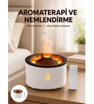 Alev Efektli Aromaterapi Difüzörü - 360 Ml Su Hazneli, Sessiz Ve Zaman Ayarlı Yeni Nesil