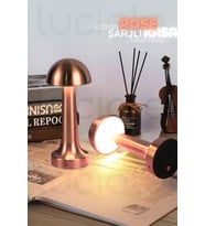 LED CT-8430 Mantar Rose Şarjlı Dokunmatik 3 Renk Ayarlanabilir Masa Lambası