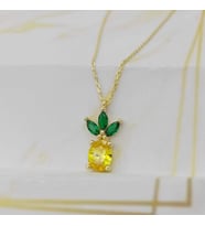 Gümüş Zirkon Taşlı Ananas Kolye 925 Ayar (Karışık)
