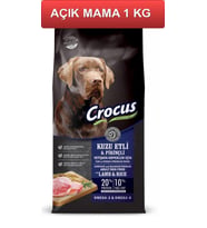 Crocus Kuzu Etli Pirinçli Yetişkin Köpek Maması 1 Kg AÇIK (Kahverengi)