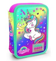 Coral High Organizer İki Katlı Kalem Çantası - Yeşil Mor Unicorn, Kız Çocuk, Yeşil Mor Unicorn (Çok Renkli)