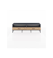 Arges TV Ünitesi 2 Raflı 2 Çekmeceli  176x30x51 Antrasit-Antrasit/Çam