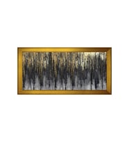 Soyut Şekiller Motifli Kanvas Tablo 80 x 110 cm Gold Çerçeve
