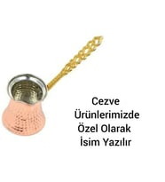 4 Fincanlık Kişiye Özel Yazı Metin Yazılır  Bakır Cezve