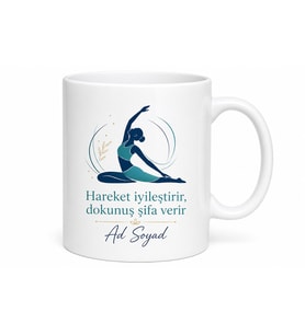 Fizyoterapiste Özel Hareket Temalı Şık Çay Kupası Hediyelik Porselen Bardak