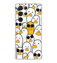Samsung Galaxy S22 Ultra Uyumlu Köşe Korumalı Antişok  Kapak Duck Tasarımlı Şeffaf  Kılıf