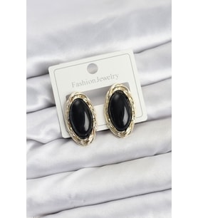 Siyah Badem Model Vintage Kadın Küpe 5886 - HPSBYI4623-6057