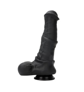 OdinsShop 24 cm Et Dokulu Gerçekçi Çift Katmanlı Sünnetsiz Silikon Siyahi Penis