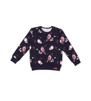 Serçe Desenli Dijital Baskılı Organik Bebek Sweatshirt