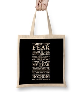 Dune Fear Quotes Bez Çanta Uzun Saplı