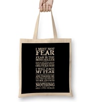Dune Fear Quotes Bez Çanta Uzun Saplı