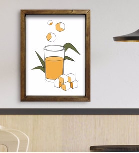 BK Gift Cafe & Bar & Restaurant Konseptli Doğal Masif Ahşap Çerçeveli Tablo 45x65cm-62