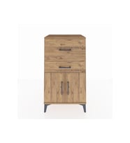Hyperion Komodin Tek Raflı 2 Çekmeceli 2 Kapaklı 60x44x106 Çam-Çam