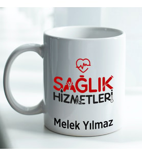 Kişiye Özel İsim ve Fotoğraf Baskılı Sağlık Hizmetleri Temalı Kupa Bardak No:001
