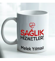 Kişiye Özel İsim ve Fotoğraf Baskılı Sağlık Hizmetleri Temalı Kupa Bardak No:001