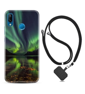 Huawei P20 Lite Mate 10 20 Lite Pro P40 Lite KılıfBoyun Askılı Silikon Kuzey Işıkları 1327