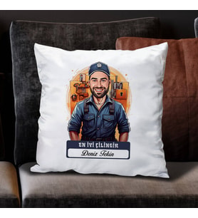 Kişiye Özel Hediye Karikatürlü En Yakışıklı Çilingir Yastık