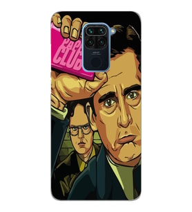 Xiaomi Redmi NOTE 9 Uyumlu Michael Scott Fight Club Tasarımlı Şeffaf Telefon Kılıfı