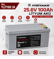 YİĞİT 25,6V VOLT 100 Ah AMPER LIFEPO4 LİTYUM AKÜ