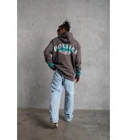 Erkek 3 iplik Pamuklu Alev Baskılı Kapüşonlu hoodie Sweatshirt - Gri