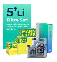 MANN Ford Kuga 1.5 Dizel Manuel Filtre Bakım Seti Liqui Moly Motor Yağlı (2019-2023) 5 Li