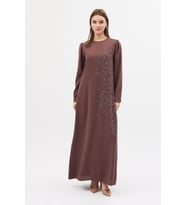 Lily Taş İşlemeli Abiye - Vizon
