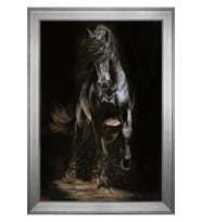 Hayvanlar Temalı Kanvas Tablo 80 x 110 cm Silver Çerçeve