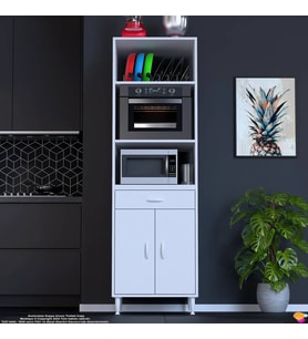 Modilayn ENNET 60x194.6x48 cm Fırın / Mikrodalga Dolabı 1 Çekmece, 2 Kapaklı. Mutfağınıza Yer Açın!