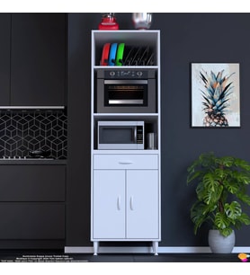 Modilayn ENNET 60x194.6x48 cm Fırın / Mikrodalga Dolabı 1 Çekmece, 2 Kapaklı. Mutfağınıza Yer Açın!