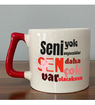 Seni Yok Sayacaklar Baskılı Kadınlar Günü Kırmızı Kulplu D Kupa