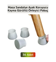 Kayma Çizilme Gürültü Önleyici Mobilya Masa Sandalye Zemin Koruyucu Silikon Pabuç Ayak Kılıfı 36Adet