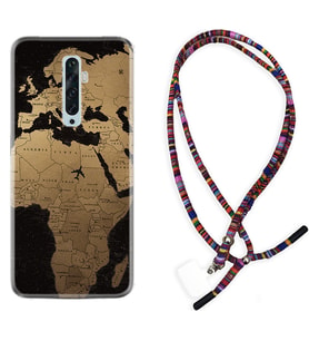 Oppo Reno 2Z 4 Lite 4 Pro 5 6 7 A31 Kılıf Boyun Asklı Rasta Silikon Map Planet 1656
