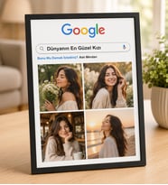 Kişiye Özel Arama Motoru Kişiye Özel Google Temalı Fotoğraflı Çerçeve – Dünyanın En Güzel Kızı Tasarımlı Dekoratif Hediye Masaüstü Çerçeve