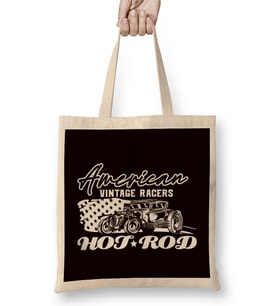 American Vintage Racers Hot Rod Classic Old Speed Vehicle Bez Çanta Uzun Saplı