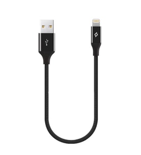 Ttec AlumiCable Extra Strong UsbA to Lightning Hızlı Data ve Fast Şarj Kablosu 30cm Siyah 2DK28S