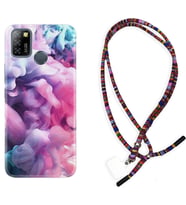 INFINIX Smart 4 5 6 Zero 8 S5 Pro Kılıf Boyun Asklı Rasta Silikon Pink Cloud 1305