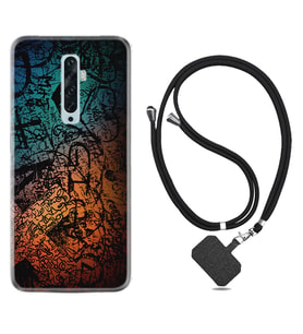 Oppo Reno 2Z 4 Lite 4 Pro 5 6 7 A31 Kılıf Boyun Askılı Silikon İşaretler Tuval 1716