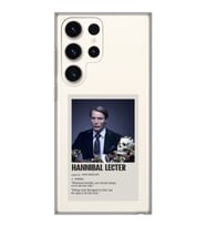 Samsung Galaxy S23 ULTRA Uyumlu Hannibal Lecter Minimalist Poster Desenli Şeffaf Telefon Kılıfı