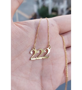 925 Ayar Gümüş 24 Ayar Altın Kaplama Sayı Kolye