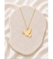 Kişiye Özel 925 Ayar Gümüş Minimal Güvercin Kolye (Gold)