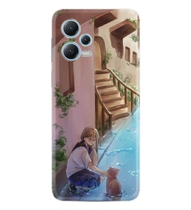 Xiaomi Redmi Note 12 5g Kılıf Resimli Desenli Silikon Platinium Series Cat And Girl 1808