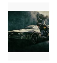 Geleceğe Dönüş Delorean Suluboya Tablo Ahşap Poster Dekoratif