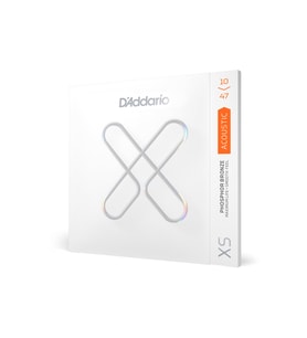 D'Addario XSAPB1047 XS Phosphor Bronze Akustik Gitar Tel Seti ($10-47$)  Extra Light Tansiyon, Ultra İnce Koruyucu Kaplama, Sıcak ve Dengeli Ton, Üstün Akort Kararlılığı