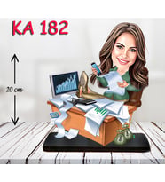 Kişiye Özel Ahşap Biblo - Masa Başı Karikatür Biblo - Kadın Biblo 9