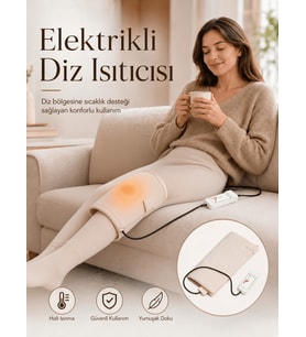 Beylini OMAK 220V Elektrikli Giyilebilir Diz Isıtıcı Medikal Minder Ev Ofis Bölgesel Isıtma Dizliği Dijital Krem Renk 50x53 CM