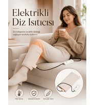 Beylini OMAK 220V Elektrikli Giyilebilir Diz Isıtıcı Medikal Minder Ev Ofis Bölgesel Isıtma Dizliği Dijital Krem Renk 50x53 CM