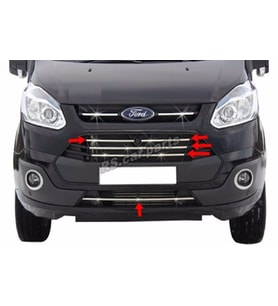 Ford Tourneo Custom Krom Ön Panjur 5 prç. 2012 ve üzeri P.ÇELİK