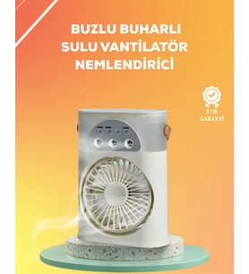 Mini Klima Fan USB'li, 7 Renk Gece Işığı, 3'ü 1 Arada Fonksiyon