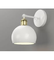 RİOLİGHT RETRO,RUSTİK,VİNTAGE MAFSALLI BEYAZ HAREKETLİ BAŞLIK TEKLİ METAL DUVAR APLİK GLOP ÇAPI:15CM